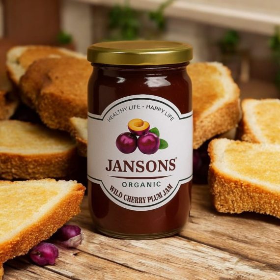 jansons organic jam wild cherry plum