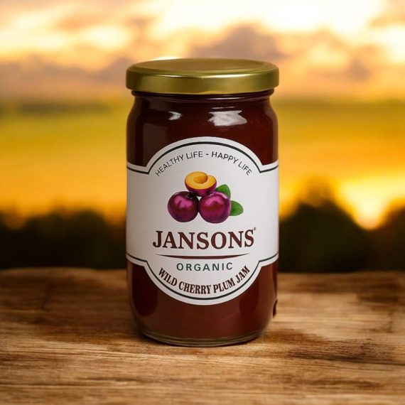 jansons organic jam wild cherry plum